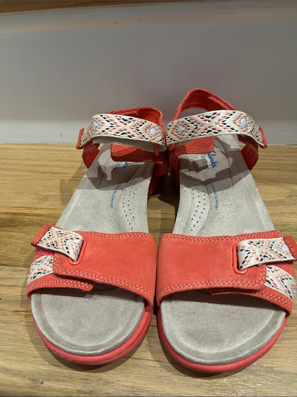 Clarks Coral Suede Adjustable Strap Sandals